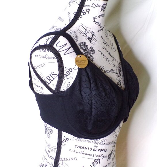 🆕WACOAL Inside Job Full Unpadded Underwire Bra 36DDD Black #855345 - Picture 6 of 8